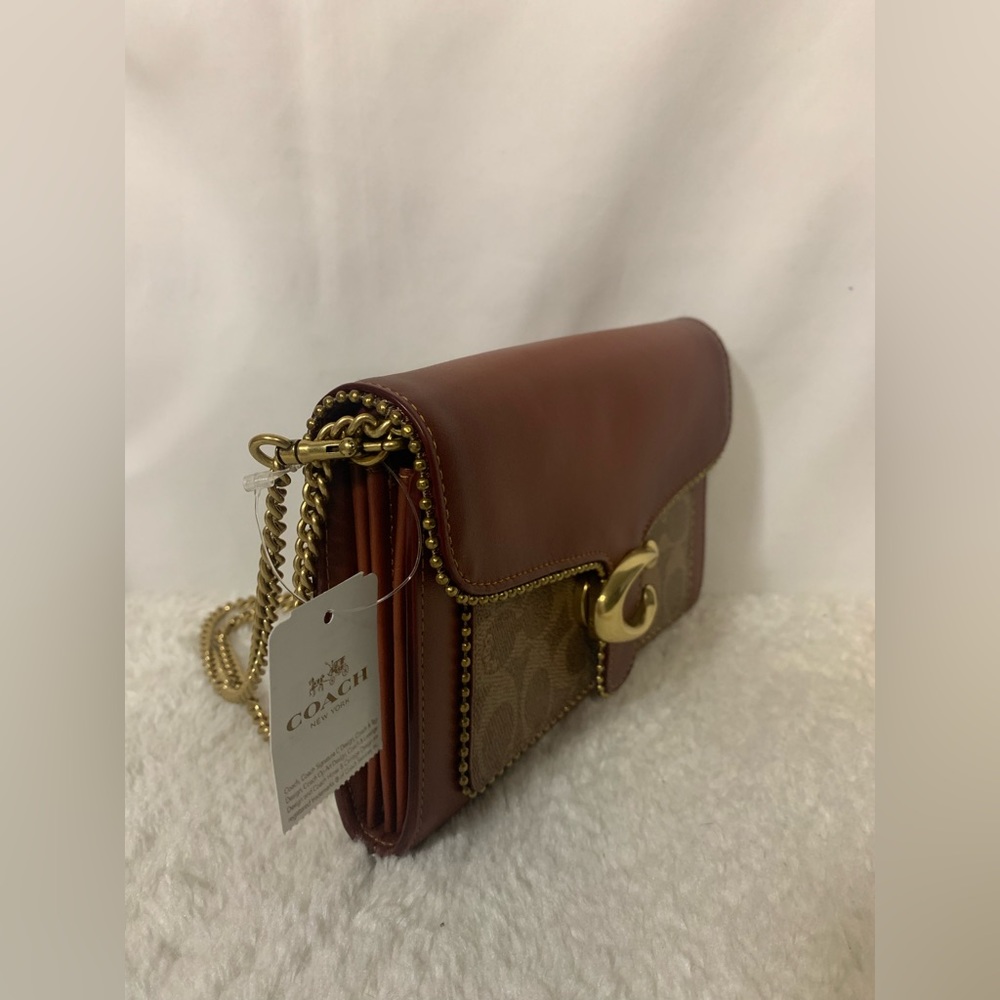 Tabby Chain Clutch In Signature Canvas With Beadchain - Picture 2 of 6